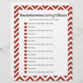 Bachelorette Party Red Scavenger Hunt Game (Voorkant / Achterkant)
