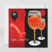 Bachelorette Party Red Shoes Hi Heels Wine Glass Kaart (Voorkant)