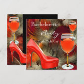 Bachelorette Party Red Shoes Hi Heels Wine Glass Kaart (Voorkant / Achterkant)