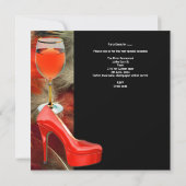 Bachelorette Party Red Shoes Hi Heels Wine Glass Kaart (Achterkant)
