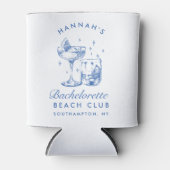 Bachelorette Party Retro Cocktail Blauwe Bruid Blikjeskoeler (Voorkant)