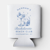 Bachelorette Party Retro Cocktail Blauwe Bruid Blikjeskoeler (Achterkant)