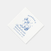 Bachelorette Party Retro Cocktail Blauwe Bruid Servet (Hoek)