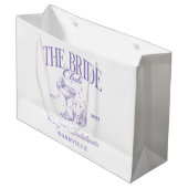 Bachelorette Party Retro Cocktail Paarse Bruid Groot Cadeauzakje (Voorkant Gekanteld)