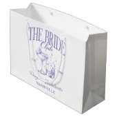 Bachelorette Party Retro Cocktail Paarse Bruid Groot Cadeauzakje (Achterkant Gekanteld)