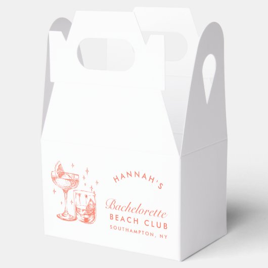 Bachelorette Party Retro Cocktail Sinaasappel Brui Bedankdoosjes (Geopend)