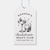 Bachelorette Party Retro Cocktail Zwart Bruid Cadeaulabel (Voorkant)