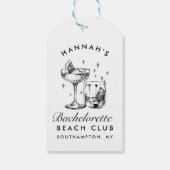 Bachelorette Party Retro Cocktail Zwart Bruid Cadeaulabel (Achterkant)
