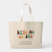 Bachelorette Party Retro DansQueens Custom Grote Tote Bag (Achterkant)