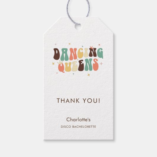 Bachelorette Party Retro Disco Custom Cadeaulabel (Voorkant)