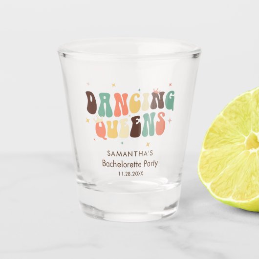 Bachelorette Party Retro Disco Custom Shot Glass Shot Glas (Voorkant)