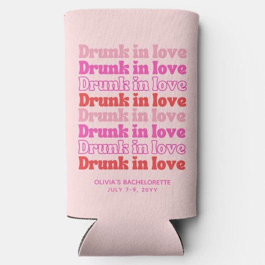 Bachelorette Party Retro Drink in Liefde Koelbox Seltzer Blikjeskoeler (Achterkant)