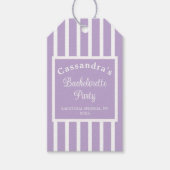 Bachelorette Party Retro Modern LightPurple Classy Cadeaulabel (Voorkant)