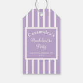 Bachelorette Party Retro Modern LightPurple Classy Cadeaulabel (Achterkant)