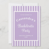 Bachelorette Party Retro Modern LightPurple Classy Kaart (Voorkant)