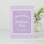 Bachelorette Party Retro Modern LightPurple Classy Kaart (Staand voorkant)
