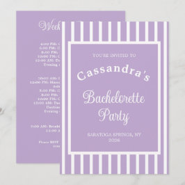 Bachelorette Party Retro Modern LightPurple Classy Kaart