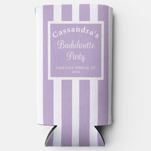 Bachelorette Party Retro Modern LightPurple Classy Seltzer Blikjeskoeler (Voorkant)