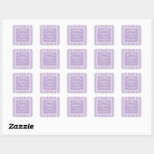 Bachelorette Party Retro Modern LightPurple Classy Vierkante Sticker (Vel)