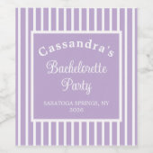Bachelorette Party Retro Modern LightPurple Classy Wijn Etiket (Enkel label)