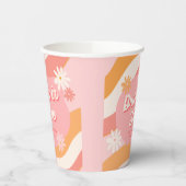 Bachelorette Party Retro Roze Drink in liefde Papieren Bekers (Links)