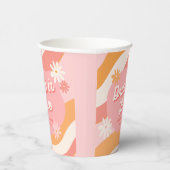 Bachelorette Party Retro Roze Drink in liefde Papieren Bekers (Rechts)