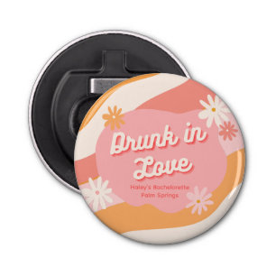 Bachelorette Party Retro Roze flesopening Button Flesopener