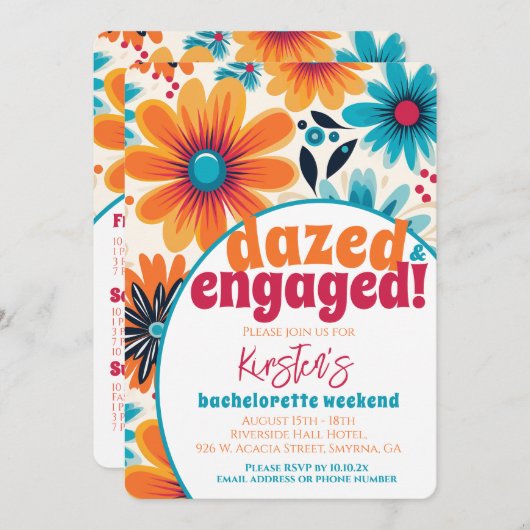 Bachelorette Party Retro versuft en verloofd Kaart (Voorkant / Achterkant)