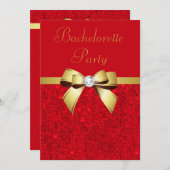 Bachelorette Party Rode Faux Sequins Rode Boog Kaart (Voorkant / Achterkant)