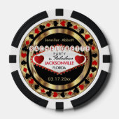 Bachelorette Party Rode Poke Chips-DIY Stad & Staa Pokerchips (Voorkant)