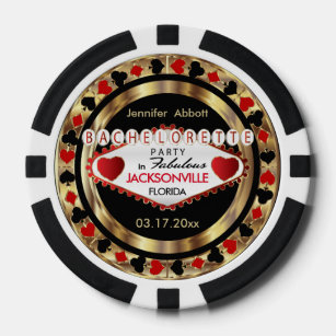 Bachelorette Party Rode Poke Chips-DIY Stad & Staa Pokerchips