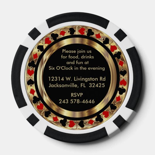 Bachelorette Party Rode Poke Chips-DIY Stad & Staa Pokerchips (Achterkant)