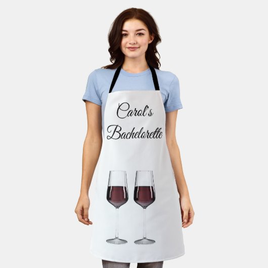 Bachelorette Party rode wijnglazen Schort (Gedragen)