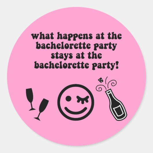 Bachelorette Party Ronde Sticker (Voorkant)