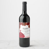 Bachelorette party rood wit jurk bloemen wijn etiket (Voorkant)