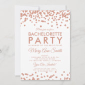 Bachelorette Party Roos Gold Glitter Confetti Kaart (Voorkant)