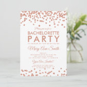Bachelorette Party Roos Gold Glitter Confetti Kaart (Staand voorkant)