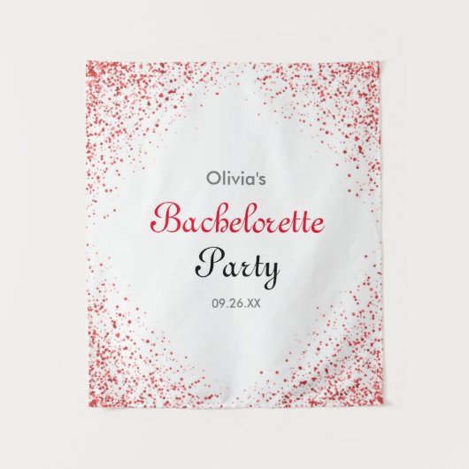 Bachelorette Party Roos Gouden Glitter Achtergrond Wandkleed (Voorkant)
