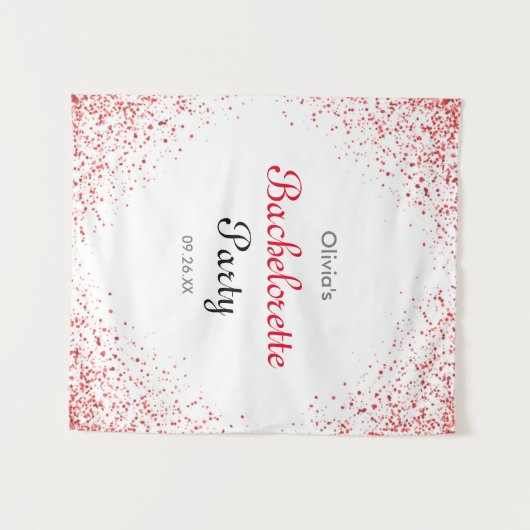 Bachelorette Party Roos Gouden Glitter Achtergrond Wandkleed (Voorkant (horizontaal))