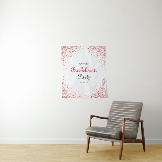 Bachelorette Party Roos Gouden Glitter Achtergrond Wandkleed (In situ)