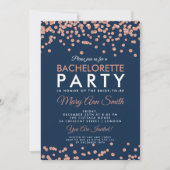 Bachelorette Party Roos Gouden Glitter Confetti Ma Kaart (Voorkant)