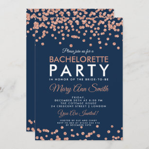 Bachelorette Party Roos Gouden Glitter Confetti Ma Kaart
