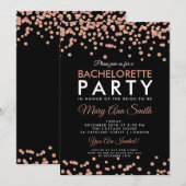 Bachelorette Party Roos Gouden Glitter Confetti Zw Kaart (Voorkant / Achterkant)
