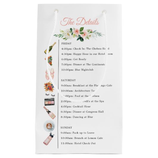 Bachelorette Party Route Favoriete tas Klein Cadeauzakje (Voorkant)