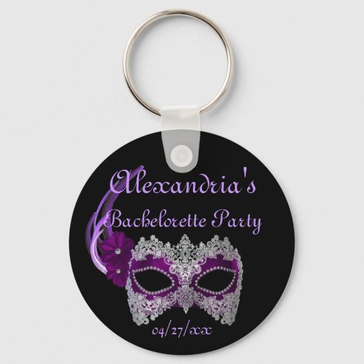"Bachelorette Party" - Royal Paars Masker Sleutelhanger (Voorkant)