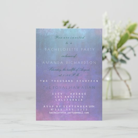 Bachelorette Party Roze Aquatic Pastel Waterverf Kaart (Staand voorkant)