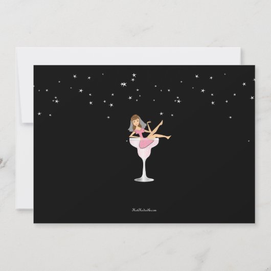 Bachelorette Party roze Cocktail Bride Uitnodiging (Achterkant)