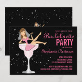 Bachelorette Party roze Cocktail Bride Uitnodiging (Voorkant / Achterkant)