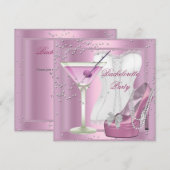 Bachelorette Party - Roze corset - hoge hiel - sch Kaart (Voorkant / Achterkant)