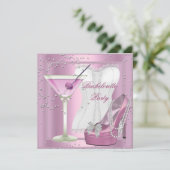 Bachelorette Party - Roze corset - hoge hiel - sch Kaart (Staand voorkant)